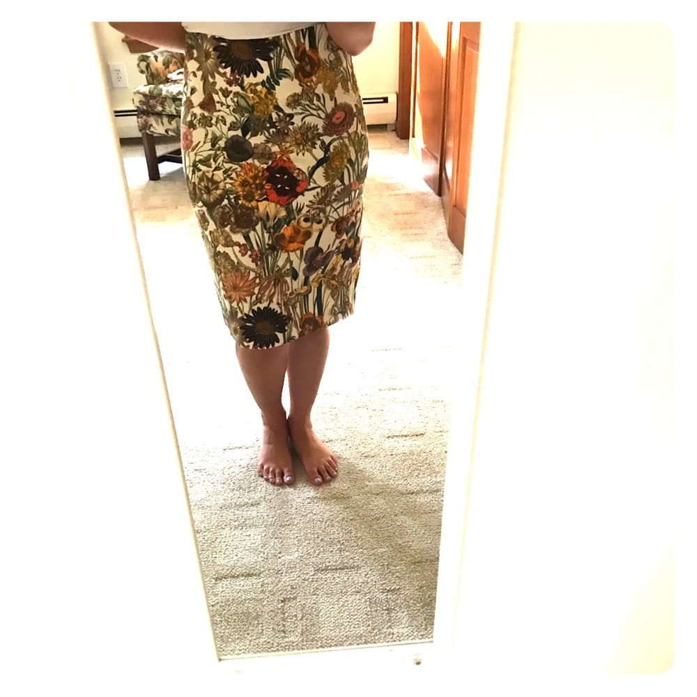 Catherine MaLandrino Size 10 Floral Pencil Skirt
